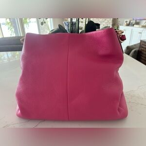 Coach, hot pink pebble, leather shoulder bag